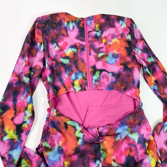 One33 Social Dress Womens 4 Mini Pink The Celia Cutout Cocktail Open Back Low V - Picture 13 of 14